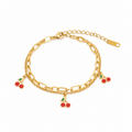 Bracelet cerises doré inoxydable